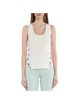 Top Elisabetta Franchi de punto con laterales de logo para mujer