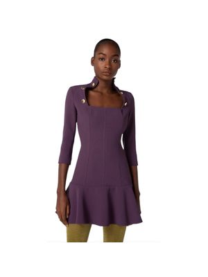 Vestido Elisabetta Franchi corto entallado con botones decorativos y diseño estructurado para mujer