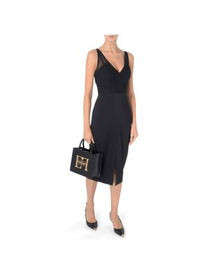 Vestido Elisabetta Franchi midi con escote en V y diseño elegante para mujer