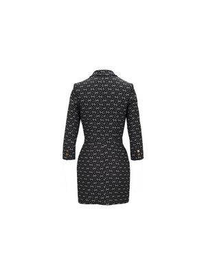 Vestido Elisabetta Franchi tipo blazer con estampado geométrico y botones dorados para mujer