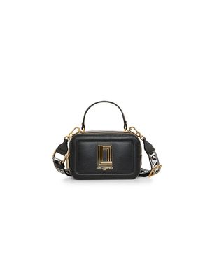 Bolso Karl Lagerfeld tipo cámara con aplique metálico geométrico para mujer