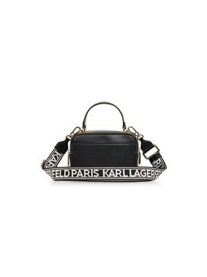 Bolso Karl Lagerfeld tipo cámara con aplique metálico geométrico para mujer