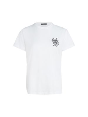 Camiseta Karl Lagerfeld con logo Choupette en pedrería para mujer