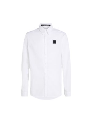 Camisa Karl Lagerfeld de algodón con logo en el pecho para hombre