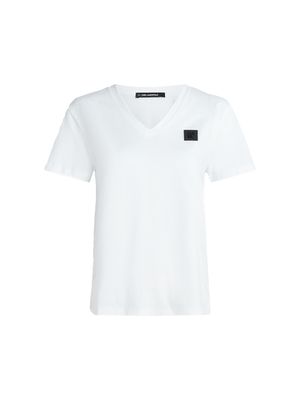 Camiseta Karl Lagerfeld con logotipo lateral en cuadro para mujer