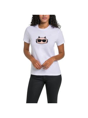 Camiseta Karl Lagerfeld con estampado de gato icónico para mujer