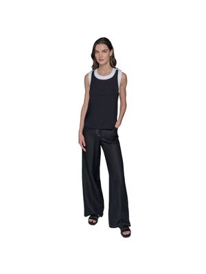 Blusa sin mangas Karl Lagerfeld con cuello contrastante para mujer