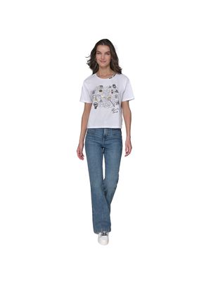 Camiseta Karl Lagerfeld Paris con estampado gráfico y logo para mujer