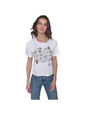 Camiseta Karl Lagerfeld Paris con estampado gráfico y logo para mujer
