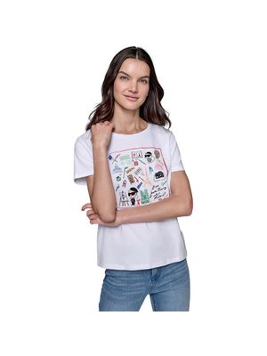 Camiseta Karl Lagerfeld con estampado ilustrado y diseño urbano para mujer