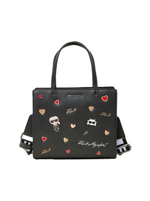 Bolso tote Karl Lagerfeld con parches gráficos y asas superiores para mujer