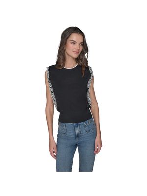 Blusa sin mangas Karl Lagerfeld con cinta lateral de marca para mujer