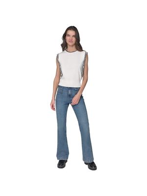 Blusa sin mangas Karl Lagerfeld con cinta lateral de marca para mujer