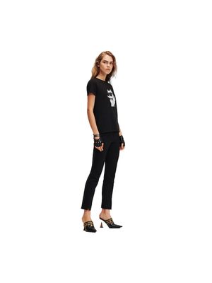 Camiseta Karl Lagerfeld con figura choupette iconic en pedrería para mujer