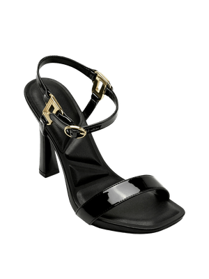 Sandalia karl lagerfeld de tacón alto con pulsera y acabado brillante para mujer