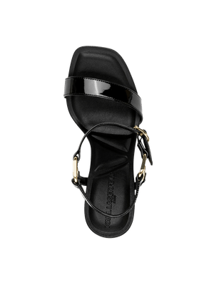 Sandalia karl lagerfeld de tacón alto con pulsera y acabado brillante para mujer