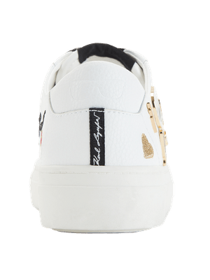 Zapatillas karl lagerfeld en cuero con apliques icónicos para mujer