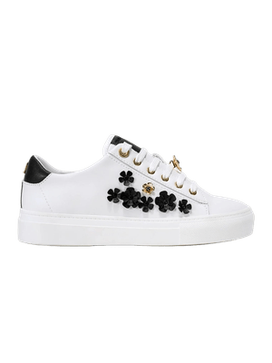 Zapatillas karl lagerfeld con flores negras en relieve y detalle dorado para mujer